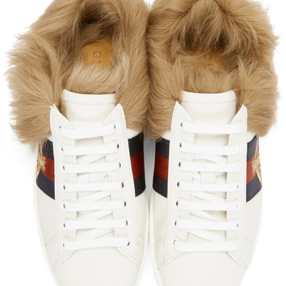 gucci ace sneakers with fur